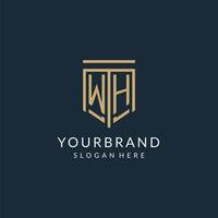 Initiale wer Schild Logo Monoline Stil, modern und Luxus Monogramm Logo Design vektor