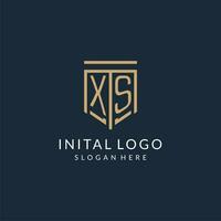 Initiale xs Schild Logo Monoline Stil, modern und Luxus Monogramm Logo Design vektor