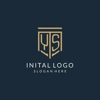 Initiale y Schild Logo Monoline Stil, modern und Luxus Monogramm Logo Design vektor