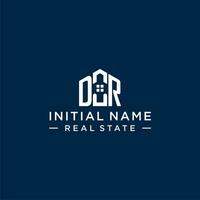 Initiale Brief DR Monogramm Logo mit abstrakt Haus Form, einfach und modern echt Nachlass Logo Design vektor