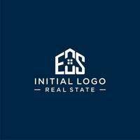 Initiale Brief es Monogramm Logo mit abstrakt Haus Form, einfach und modern echt Nachlass Logo Design vektor