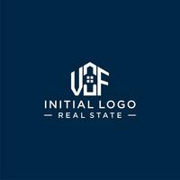 Initiale Brief vf Monogramm Logo mit abstrakt Haus Form, einfach und modern echt Nachlass Logo Design vektor
