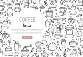 Illustration des Kaffeebanners auf der Website vektor