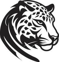majestätisch Stalker schwarz Leopard Emblem im Vektor brüllend Finesse schwarz Leopard Logo