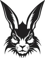 schwarz Hase symbolisch Insignien minimalistisch Hase Emblem vektor