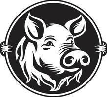 Fett gedruckt Ferkel Vektor Design noir Schwein Gesicht Symbol