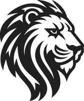 wilde Katze Kunst Löwe Symbol im Vektor auf das durchstreifen schwarz Vektor Logo Exzellenz