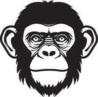 noir Schönheit im das Urwald Schimpanse Symbol elegant Einfachheit schwarz Vektor Affe Logo