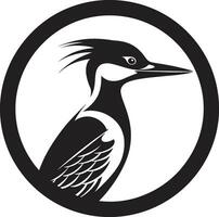 Specht Vogel Logo Design schwarz und Weiß Fachmann Specht Vogel Logo Design schwarz und Weiß einzigartig vektor