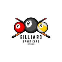 biljard, boll och pinne logotyp illustration vektor