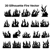 Feuer Silhouette. Flamme. Flamme Silhouette. Illustration von ein Verbrennung Feuer. vektor