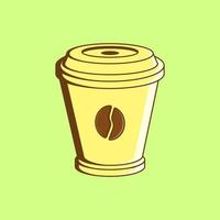 Gelb eine Tasse Kaffee-Vektor-Illustration