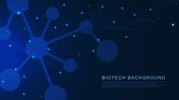 Biotech Konzept mit molekular Struktur. Moleküle DNA, neural Netzwerk, Wissenschaft, Gesundheitswesen und medizinisch Hintergrund. Vektor Illustration.