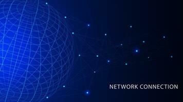 global Netzwerk Verbindung mit Welt und verbinden Punkte und Linien. global Geschäft, Sozial Vernetzung und Kommunikation Technologie Konzept Hintergrund. Vektor Illustration.