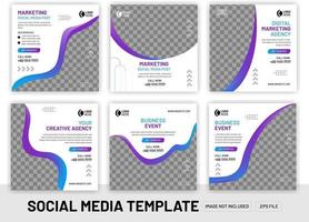 Business Social Media Layout Post blaue und violette Farbe vektor