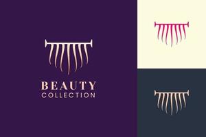 Salon-Logo-Vorlage mit einfacher und luxuriöser Haarform vektor