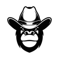 Gorilla Cowboy Gliederung vektor