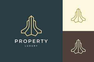 lägenhet eller resort logotyp i enkel och ren form vektor