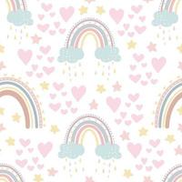süßes Regenbogen nahtloses Muster. digitales Papier vektor