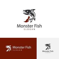 wütende Fisch-Vektor-Logo-Vorlage vektor