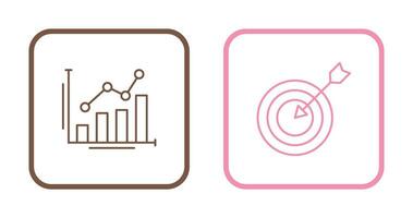 bar Diagram och mål ikon vektor