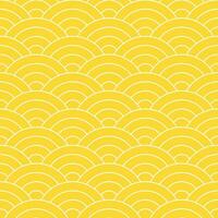 Gelb japanisch Welle Muster Hintergrund. japanisch nahtlos Muster Vektor. Wellen Hintergrund Illustration. zum Kleidung, Verpackung Papier, Hintergrund, Hintergrund, Geschenk Karte. vektor