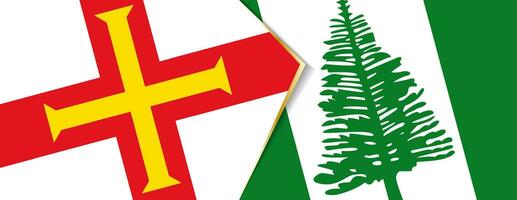 Guernsey und Norfolk Insel Flaggen, zwei Vektor Flaggen.