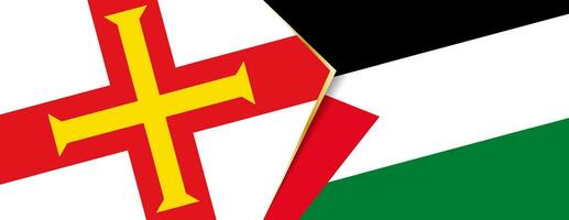 guernsey och palestina flaggor, två vektor flaggor.