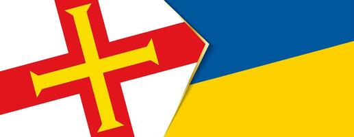 guernsey och ukraina flaggor, två vektor flaggor.