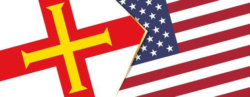 Guernsey und USA Flaggen, zwei Vektor Flaggen.