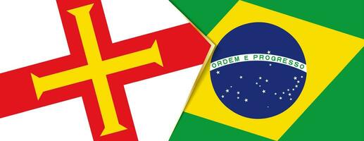 guernsey och Brasilien flaggor, två vektor flaggor.