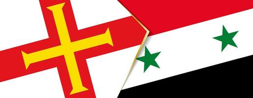 Guernsey und Syrien Flaggen, zwei Vektor Flaggen.