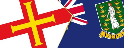 Guernsey und britisch Jungfrau Inseln Flaggen, zwei Vektor Flaggen.