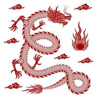 traditionell rot Chinesisch Drachen vektor