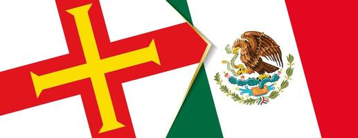 Guernsey und Mexiko Flaggen, zwei Vektor Flaggen.