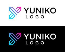 Brief y Monogramm einfach Linie geometrisch Logo Design. vektor