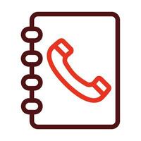 Telefonbuch Vektor dick Linie zwei Farbe Symbole zum persönlich und kommerziell verwenden.