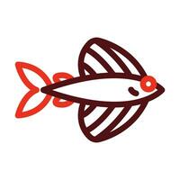 fliegend Fisch Vektor dick Linie zwei Farbe Symbole zum persönlich und kommerziell verwenden.