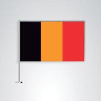 Belgien Flagge mit Metallstab vektor