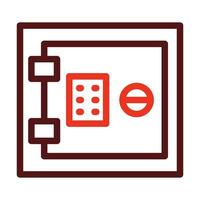 Geldschrank Vektor dick Linie zwei Farbe Symbole zum persönlich und kommerziell verwenden.