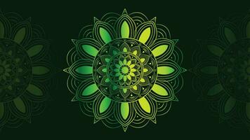 abstrakt minimalistisch Design kreativ Mandala Hintergrund. diese perfekt Mandala können Sein benutzt wie ein Banner oder Logo. diese Grün Gradient Farbe Schatten Blume Hintergrund ist perfekt zum Inhalt verwenden. vektor