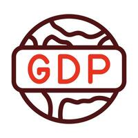 gdp Vektor dick Linie zwei Farbe Symbole zum persönlich und kommerziell verwenden.