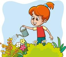 glücklich wenig Kinder tun Hausarbeit Reinigung vektor