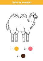 Färg tecknad serie baktrisk kamel förbi tal. kalkylblad för ungar. vektor