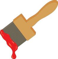 paintbrush med röd färga vektor illustration
