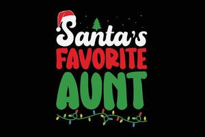 Santa's Liebling Tante Weihnachten T-Shirt Design vektor