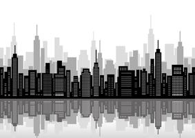 Nahtloses Stadtbild mit Wolkenkratzern. vektor