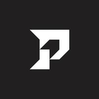 Brief p Etikette Pfeil einfach geometrisch Logo Vektor