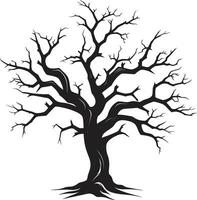 evig lugn svartvit farväl till naturer skönhet elasticitet i tystnad en tyst elegi för en död- träd i vektor