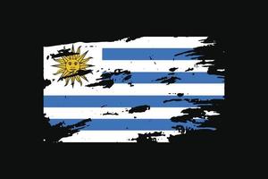 Uruguays flagga i grunge -stil. vektor illustration.